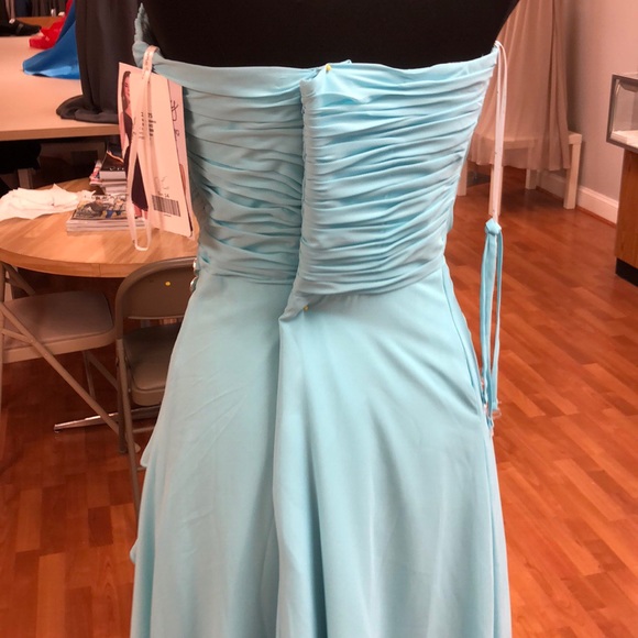 Waterdance blue chiffon bridesmaid dress - Picture 5 of 8